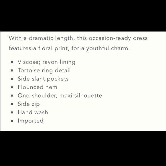 NWT Anthropologie One Shoulder Maxi Dress - Picture 3 of 5